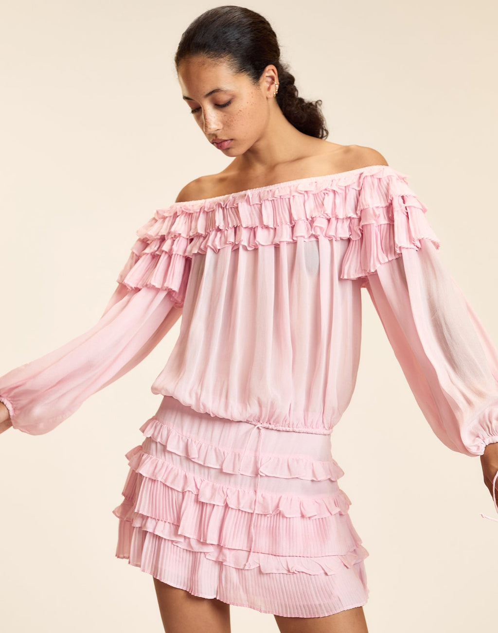 Cynthia Rowley Bella Ruffle Blouse - Pink