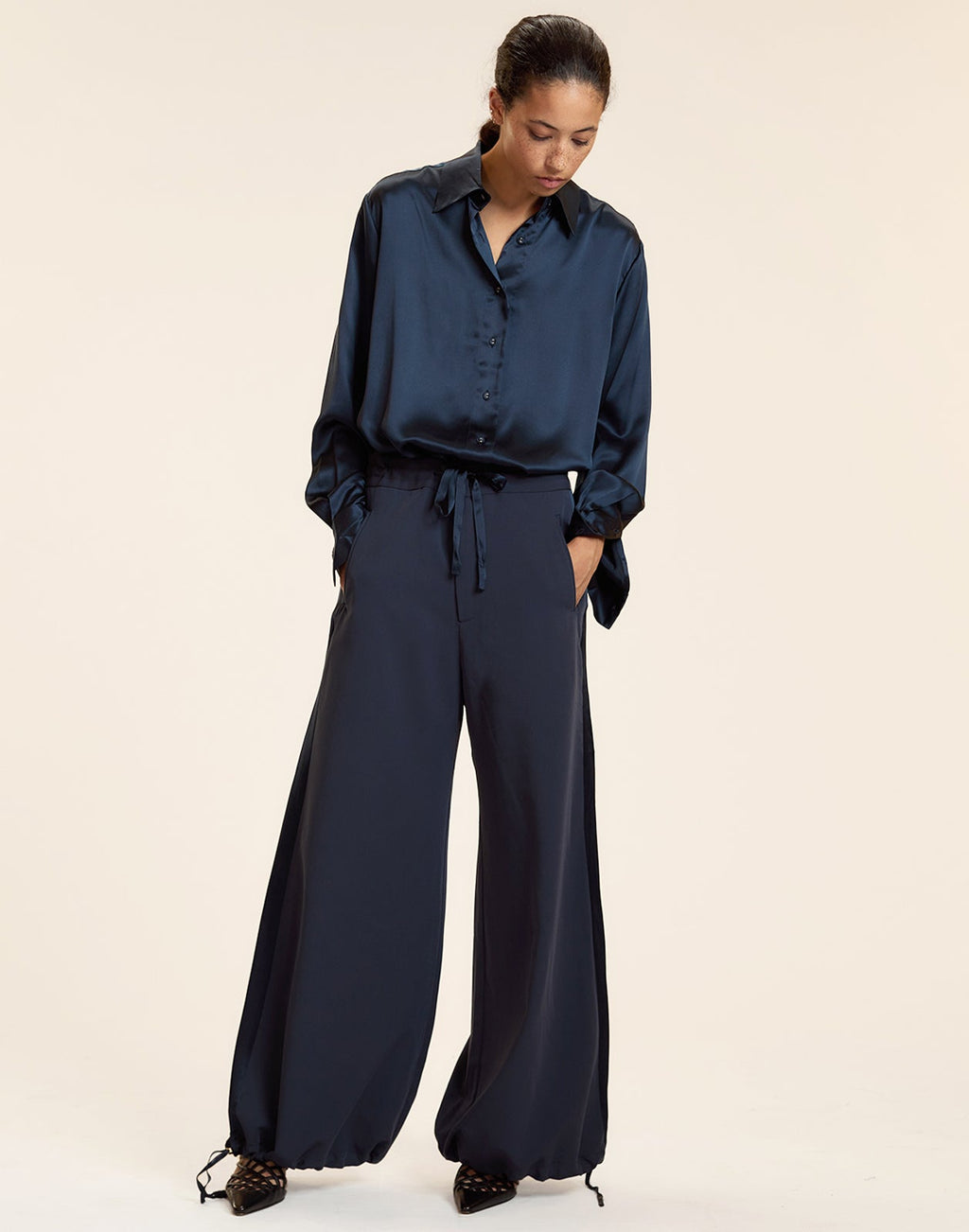 Cynthia Rowley Collectible Silk Shirt - Navy