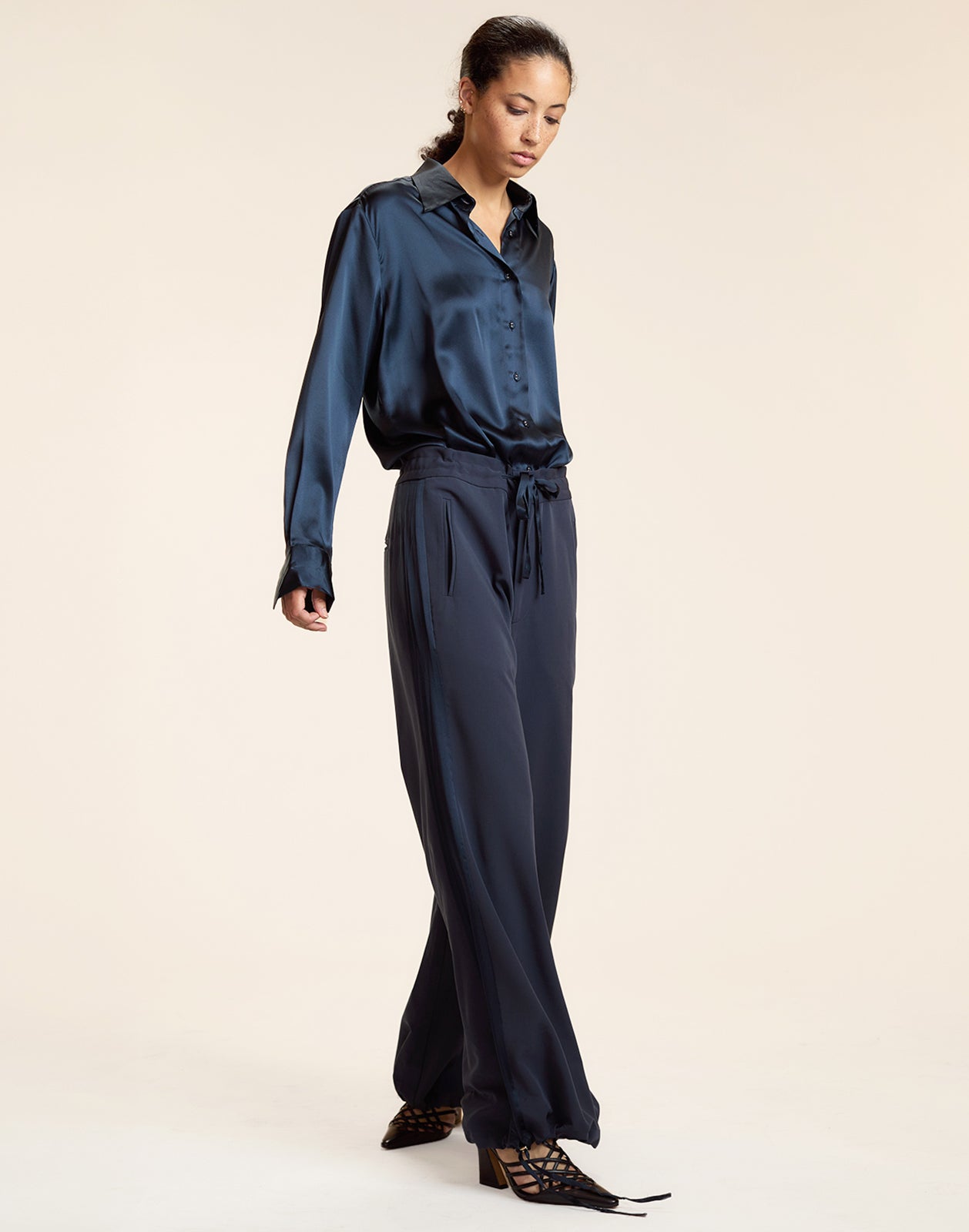 Cynthia Rowley Collectible Silk Shirt - Navy