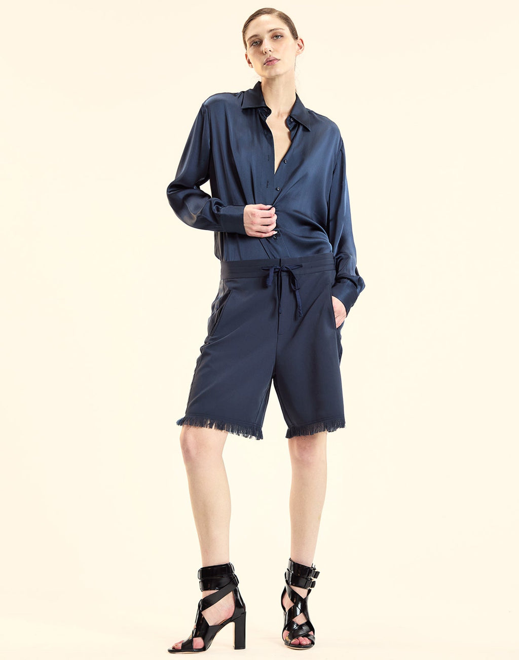 Cynthia Rowley Collectible Silk Shirt - Navy