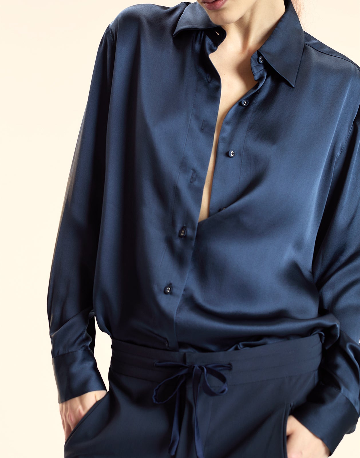 Cynthia Rowley Collectible Silk Shirt - Navy