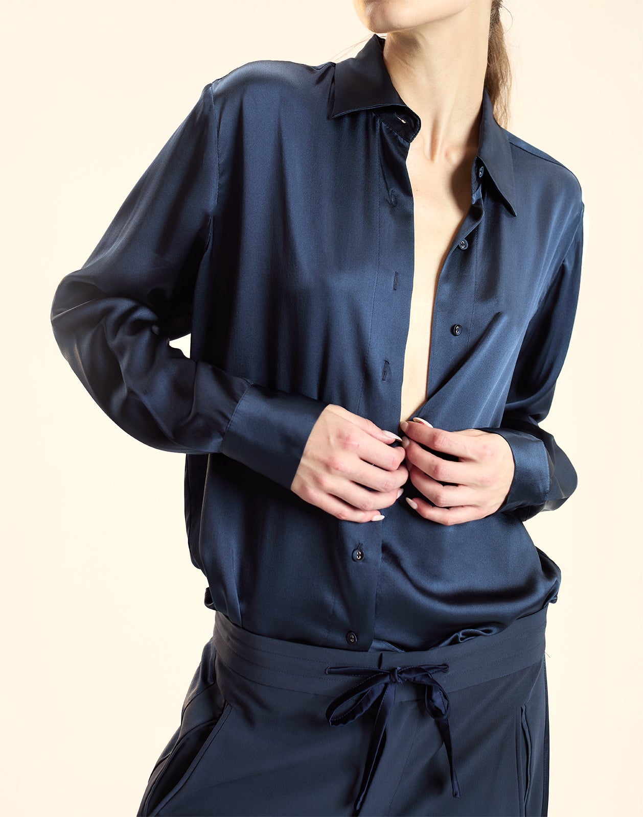 Cynthia Rowley Collectible Silk Shirt - Navy