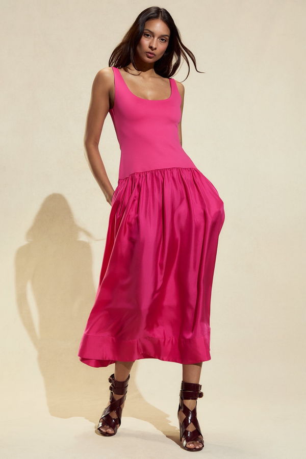Cynthia Rowley Eloise Drop Waist Dress - Pink