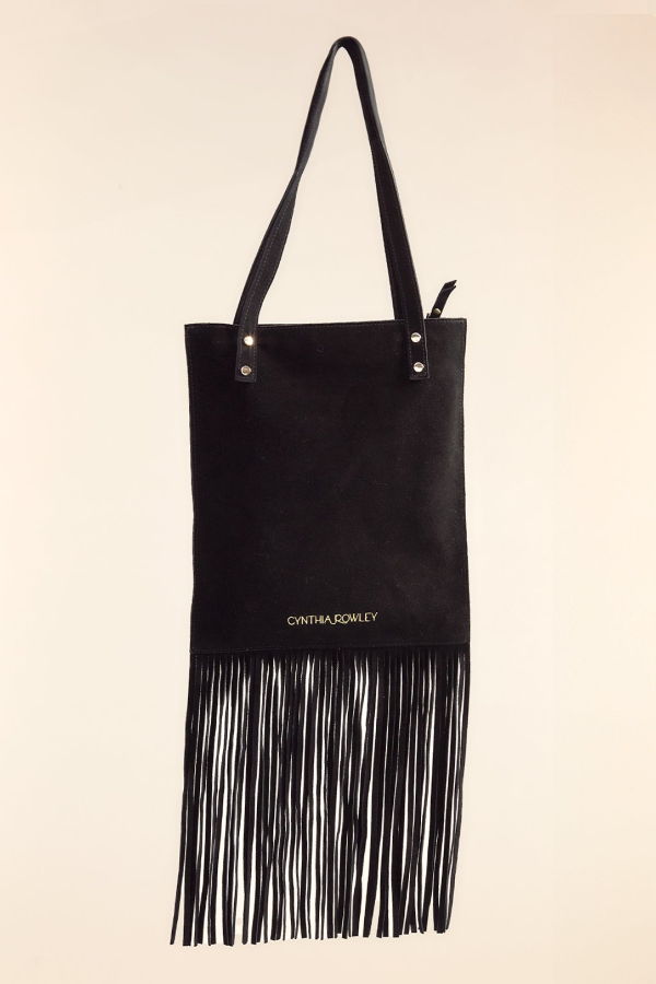 Cynthia Rowley Felicity Fringe Suede Tote - Black