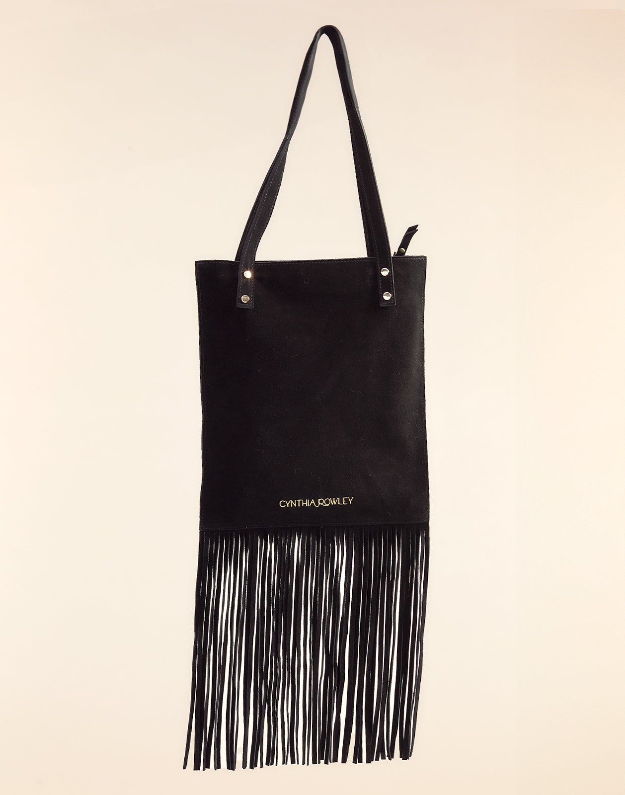Cynthia Rowley Felicity Fringe Suede Tote - Black