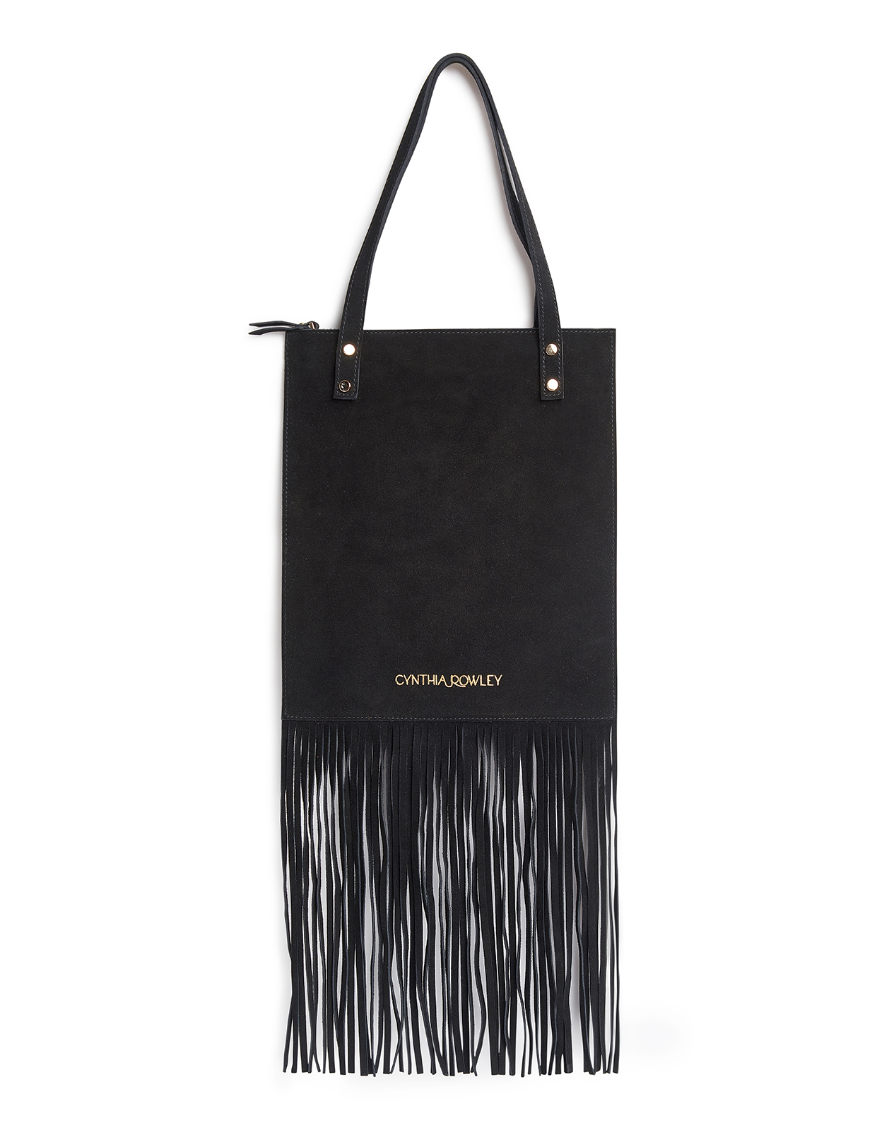 Cynthia Rowley Felicity Fringe Suede Tote - Black