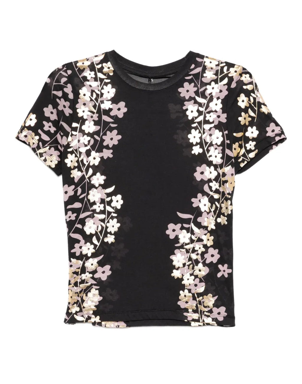 Cynthia Rowley Foil Printed Tee - Black/Gold