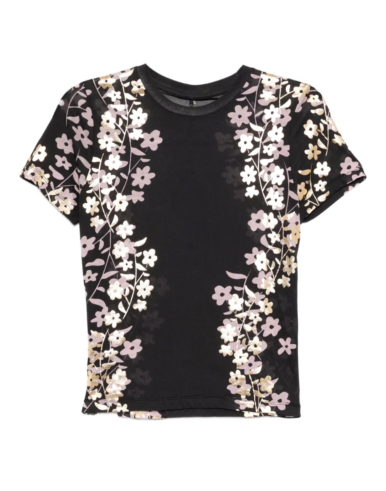 Cynthia Rowley Foil Printed Tee - Black/Gold