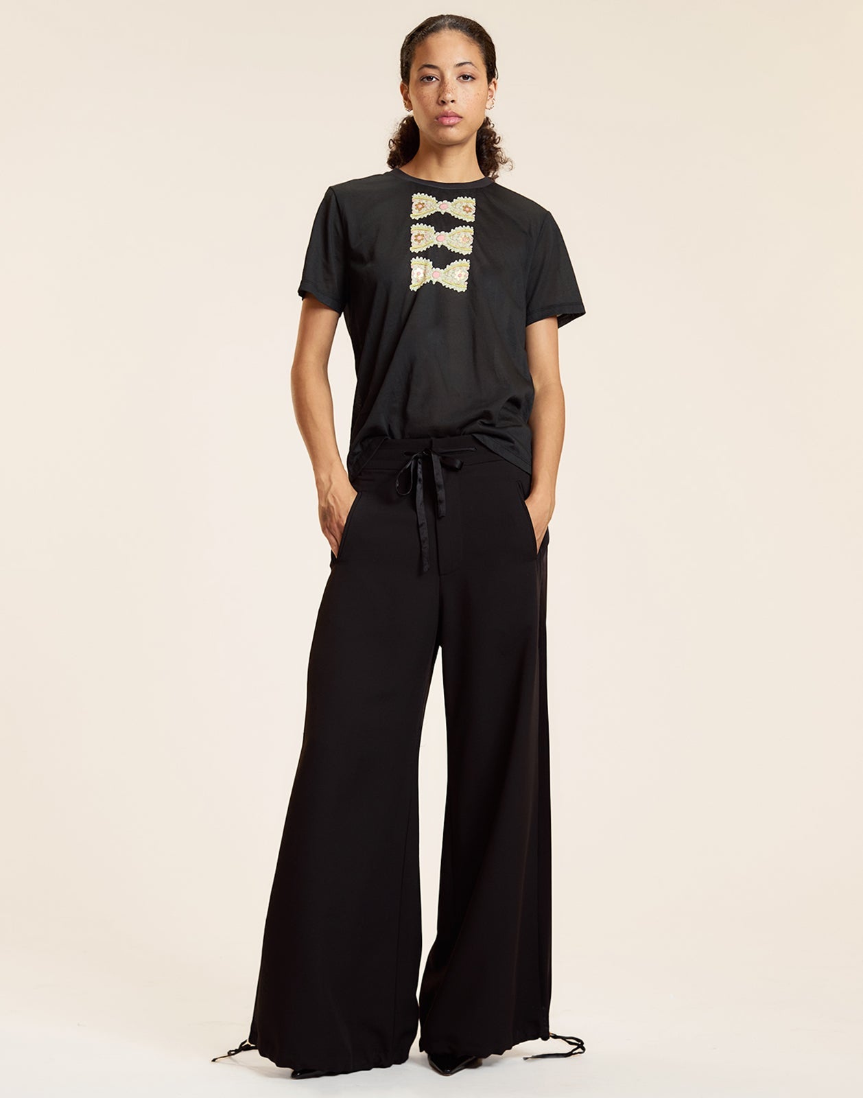 Cynthia Rowley Foil Printed Tee - Black Multi