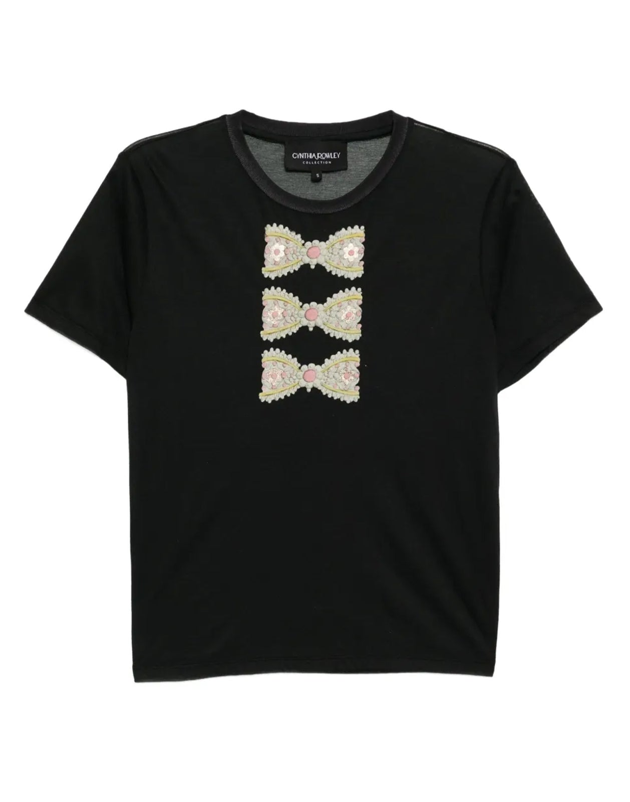 Cynthia Rowley Foil Printed Tee - Black Multi