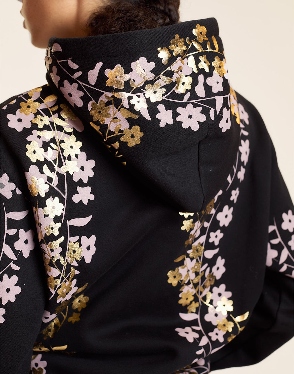 Cynthia Rowley Gold Foil Hoodie - Black/Gold