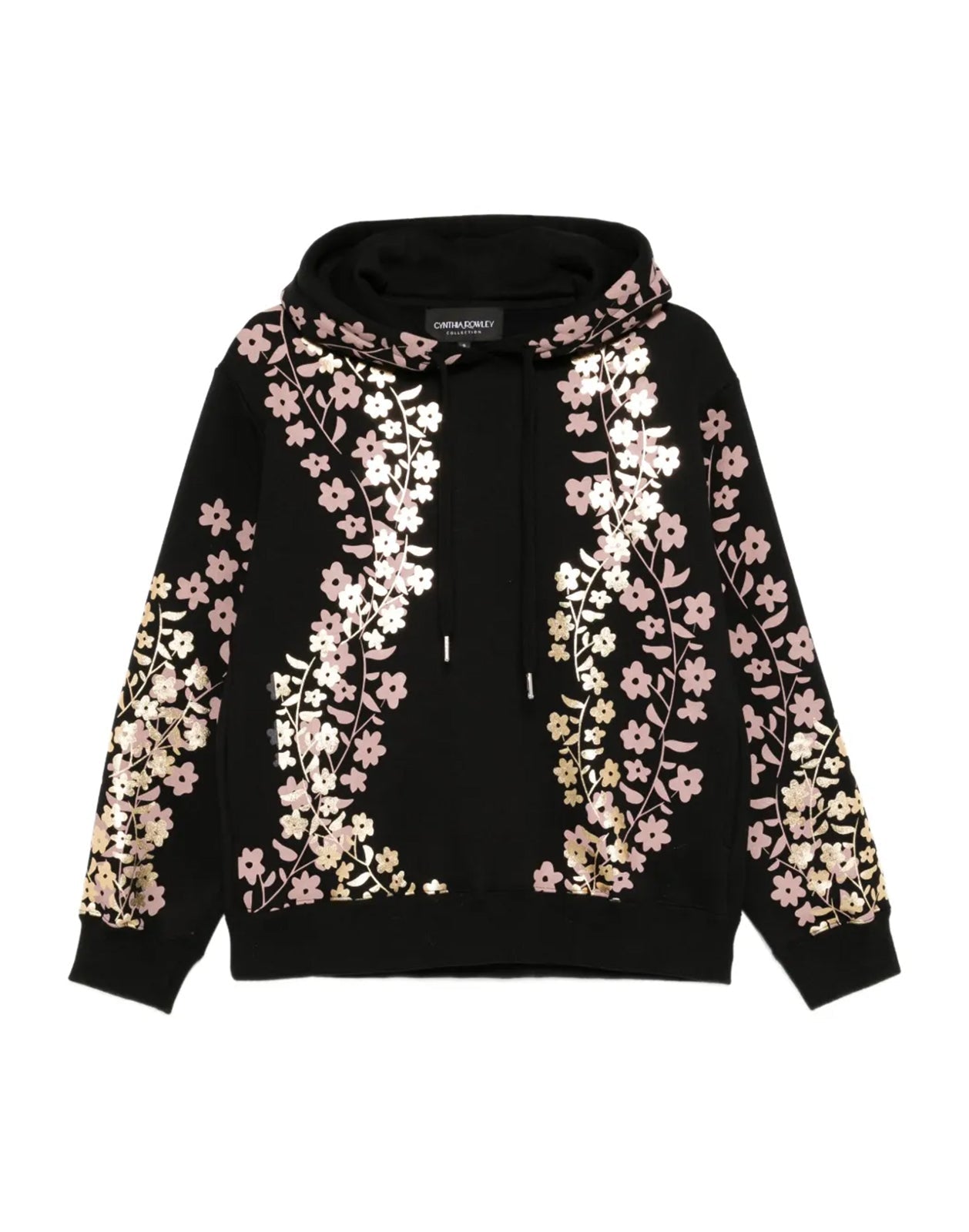 Cynthia Rowley Gold Foil Hoodie - Black/Gold