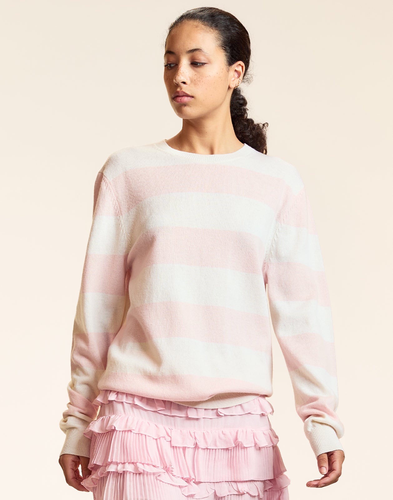 Cynthia Rowley Lucky Stripes Cashmere Sweater