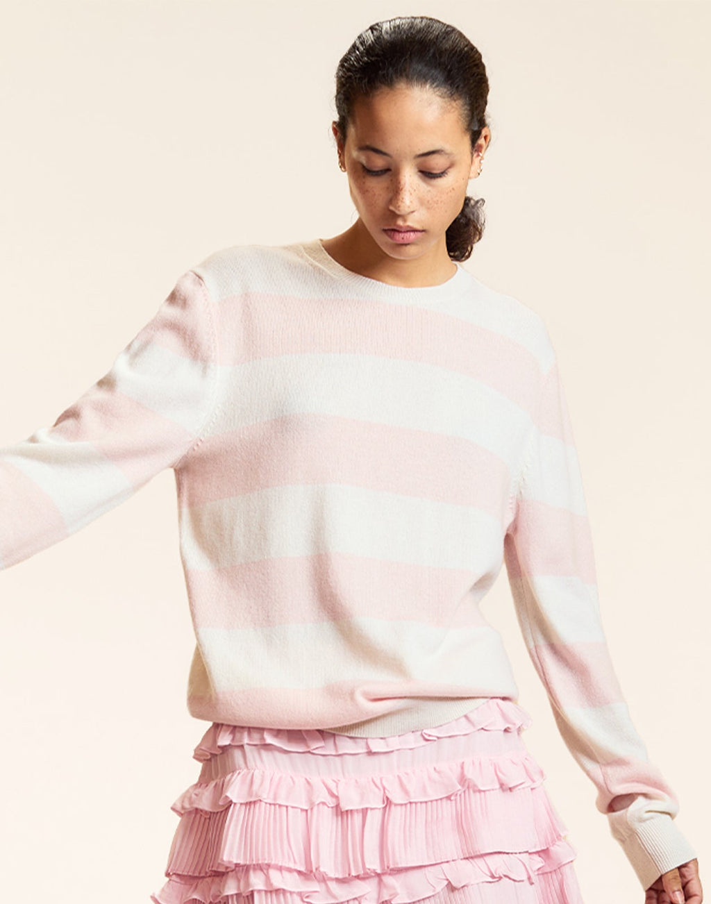 Cynthia Rowley Lucky Stripes Cashmere Sweater