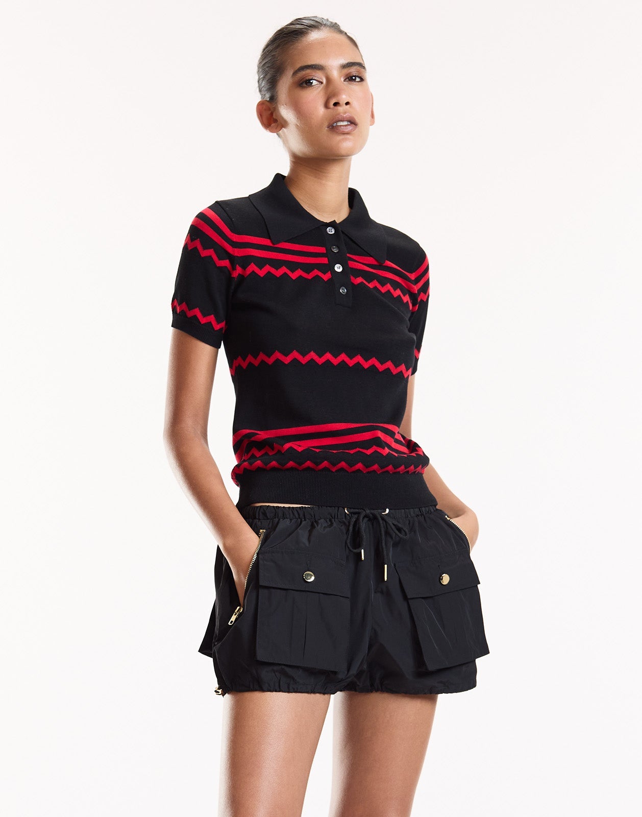 Cynthia Rowley Nylon Cargo Bloomers - Black