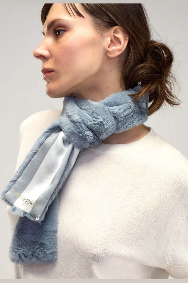 Cynthia Rowley Out East Faux Fur Silk Scarf
