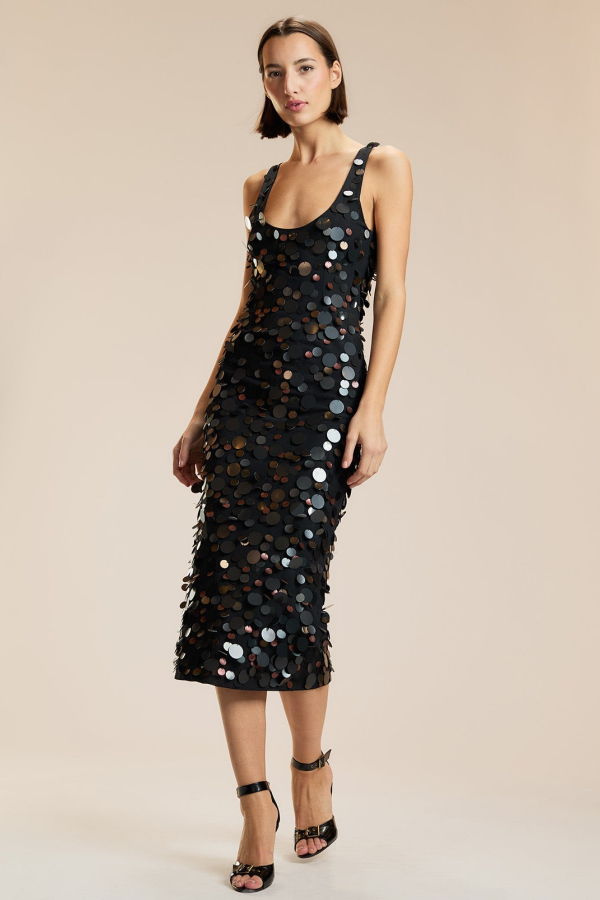 Cynthia Rowley Paola Paillette Dress - Black