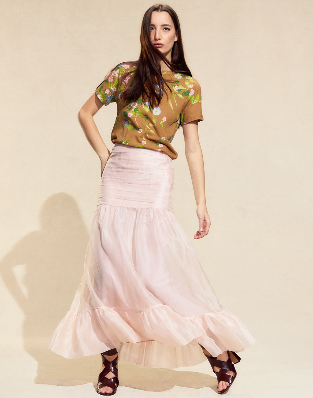 Cynthia Rowley Serafina Silk Skirt - Blush Pink