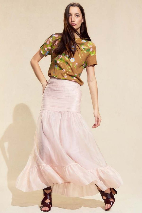 Cynthia Rowley Serafina Silk Skirt - Blush Pink