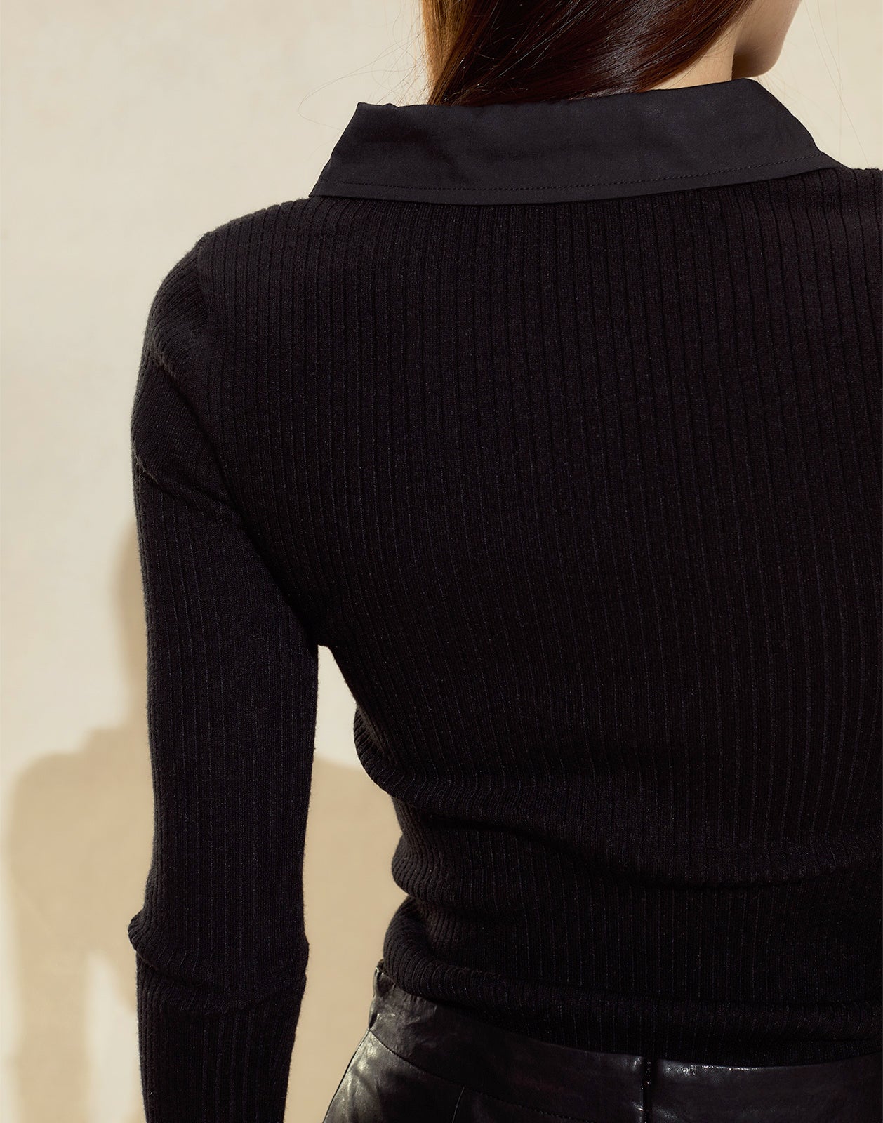 Cynthia Rowley UES Rib Knit Polo - Black
