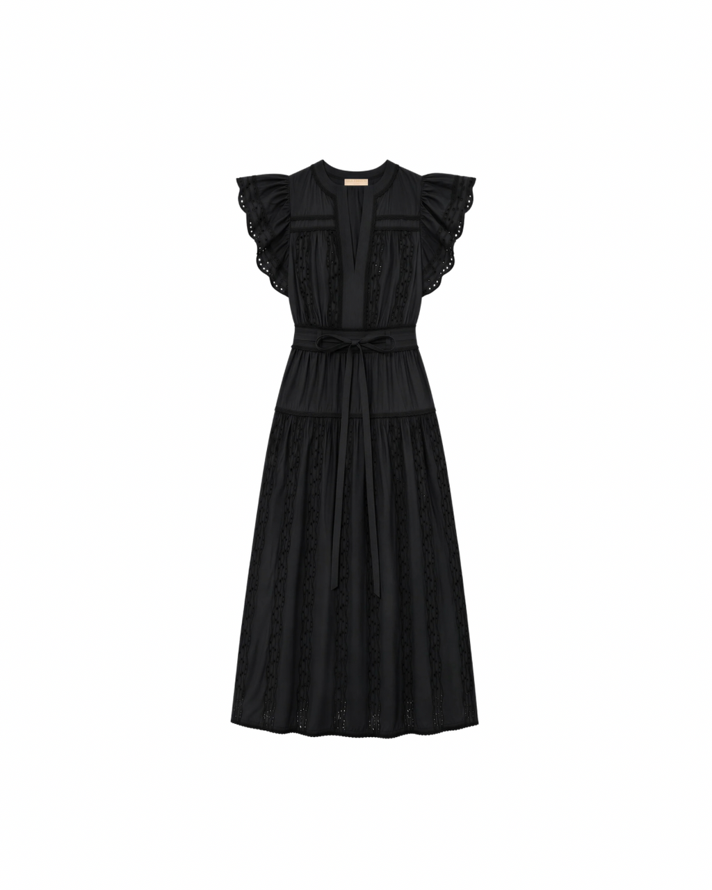 Ulla Johnson Dani Short Sleeve Cotton Dress - Noir