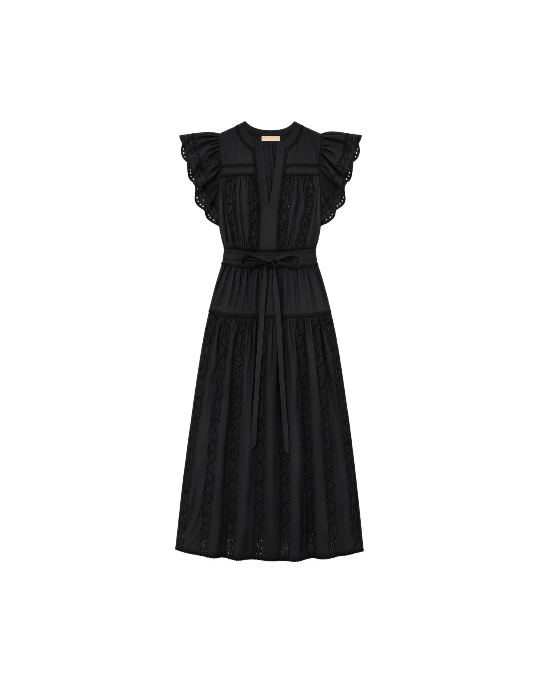 Ulla Johnson Dani Short Sleeve Cotton Dress - Noir