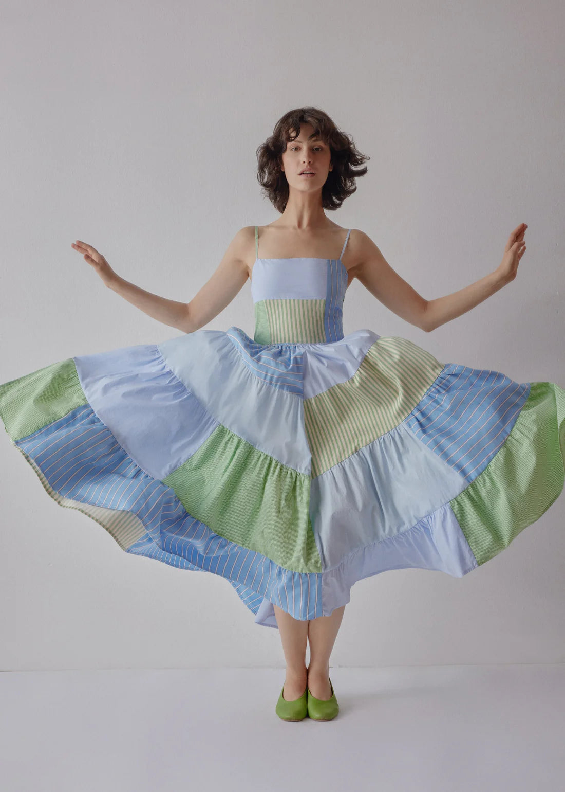 OhSevenDays Darcy Dress - Blue Patchwork