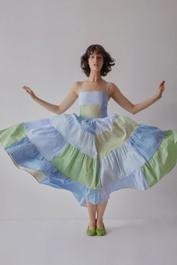 OhSevenDays Darcy Dress - Blue Patchwork