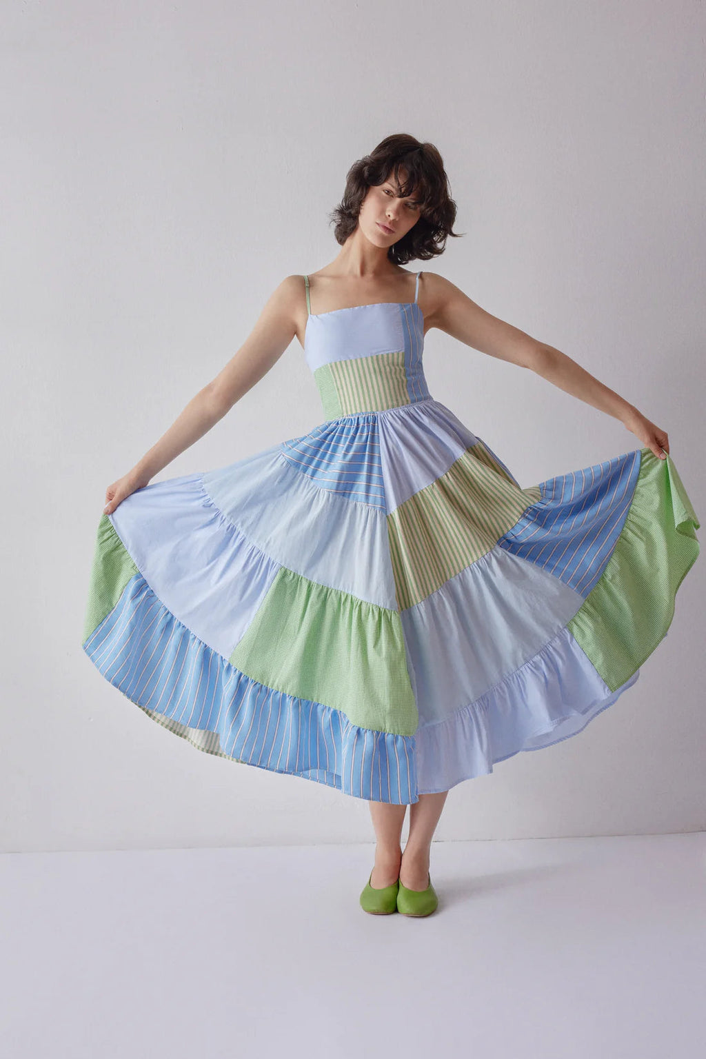 OhSevenDays Darcy Dress - Blue Patchwork