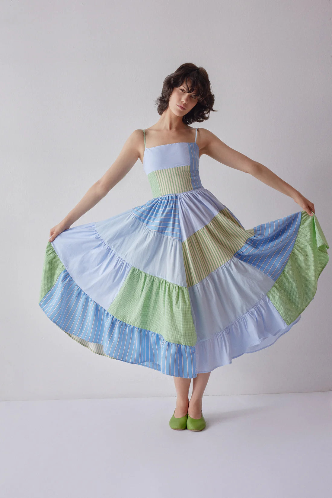 OhSevenDays Darcy Dress - Blue Patchwork