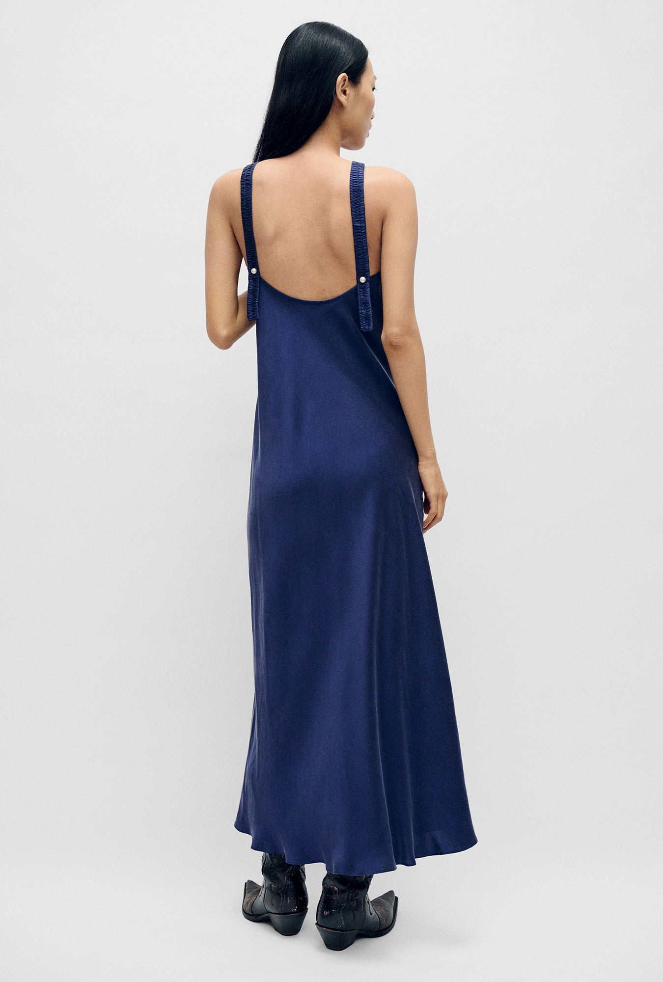 Silk Laundry Deco Ruched Dress - Purple Rain