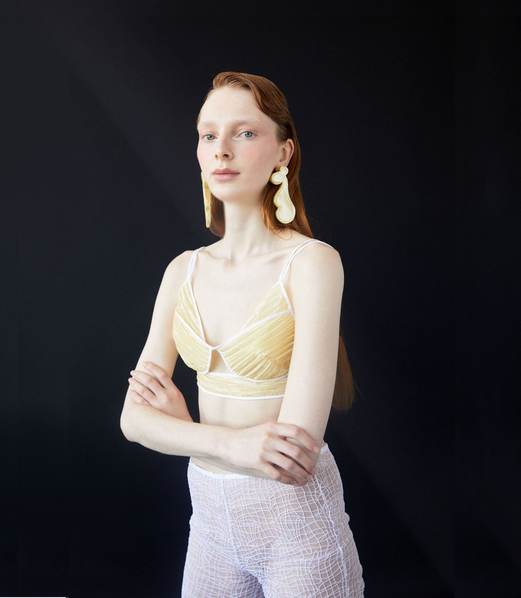 Luisa et La Luna Delphine Pleated Top - Canary