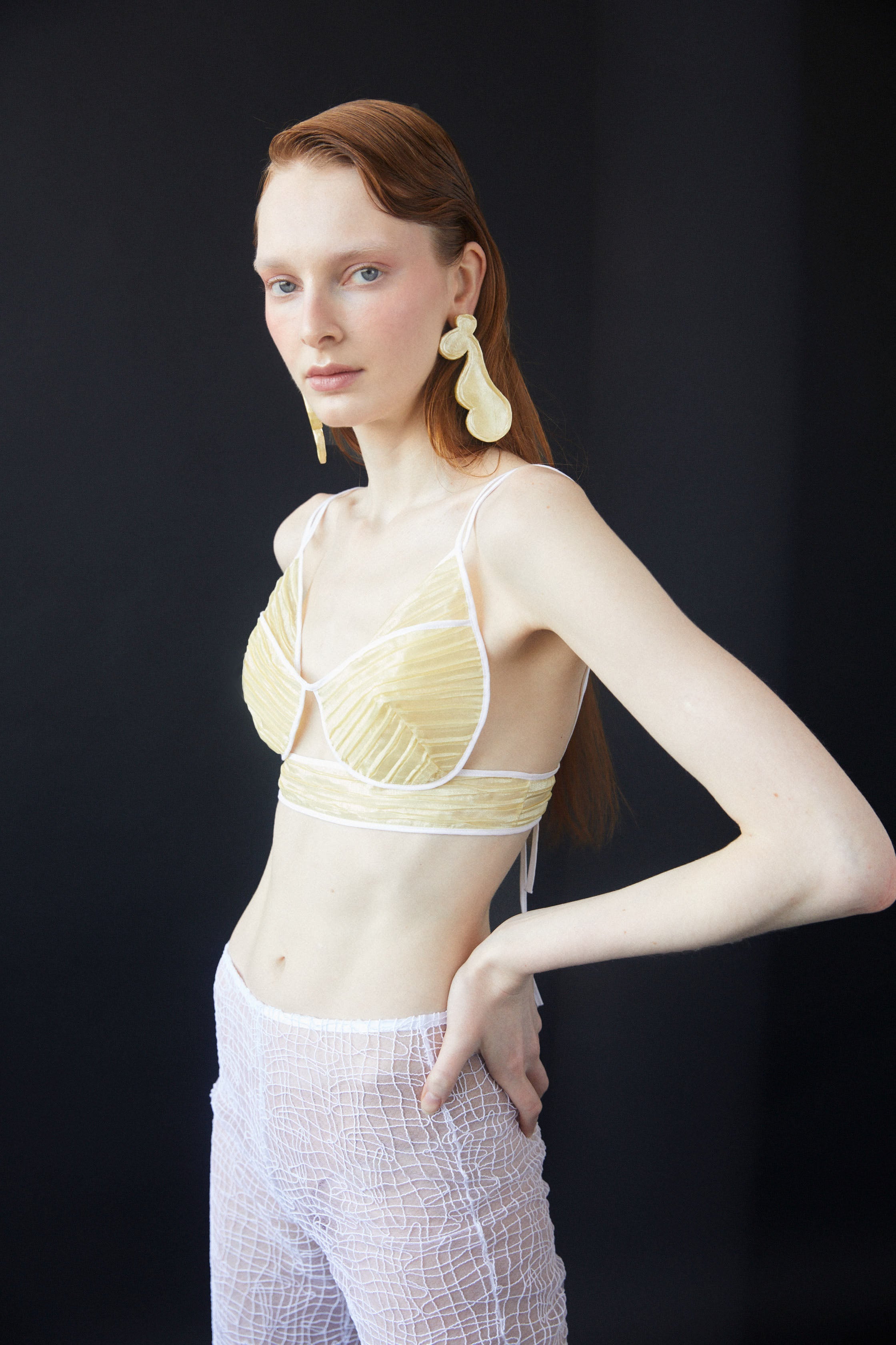Luisa et La Luna Delphine Pleated Top - Canary