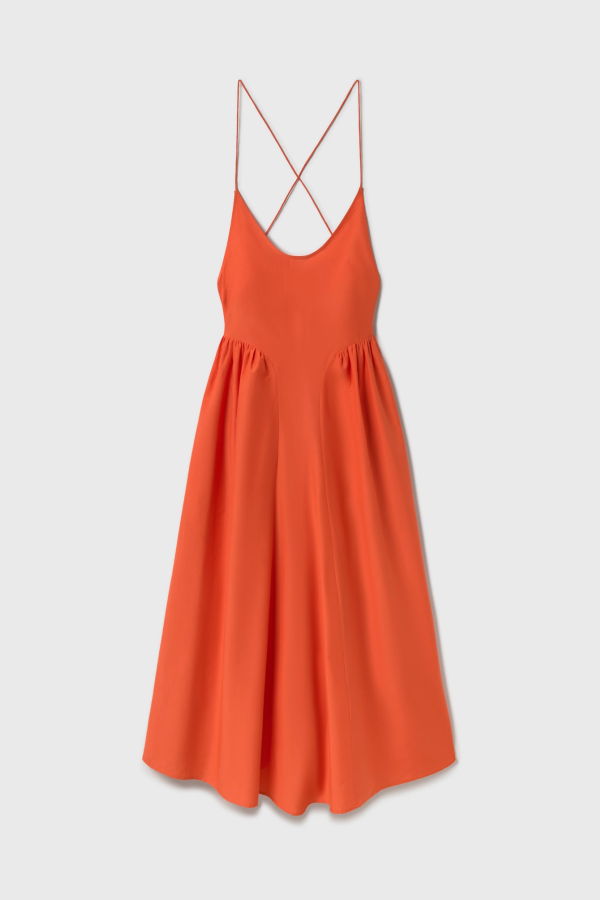 Silk Laundry Dive Dress - Snapper