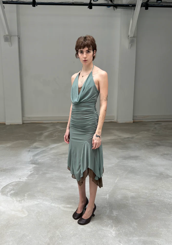 SAEMDI Double Layered Midi Dress