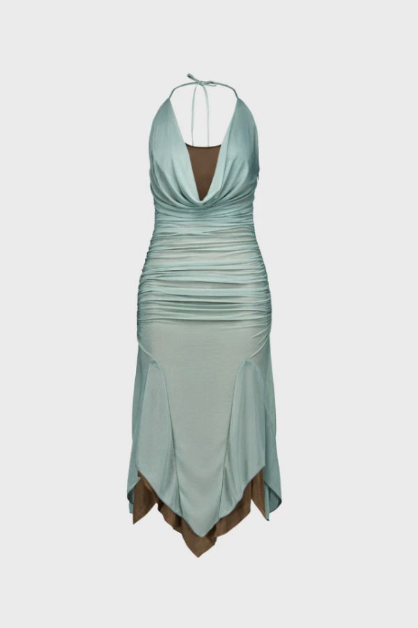 SAEMDI Double Layered Midi Dress