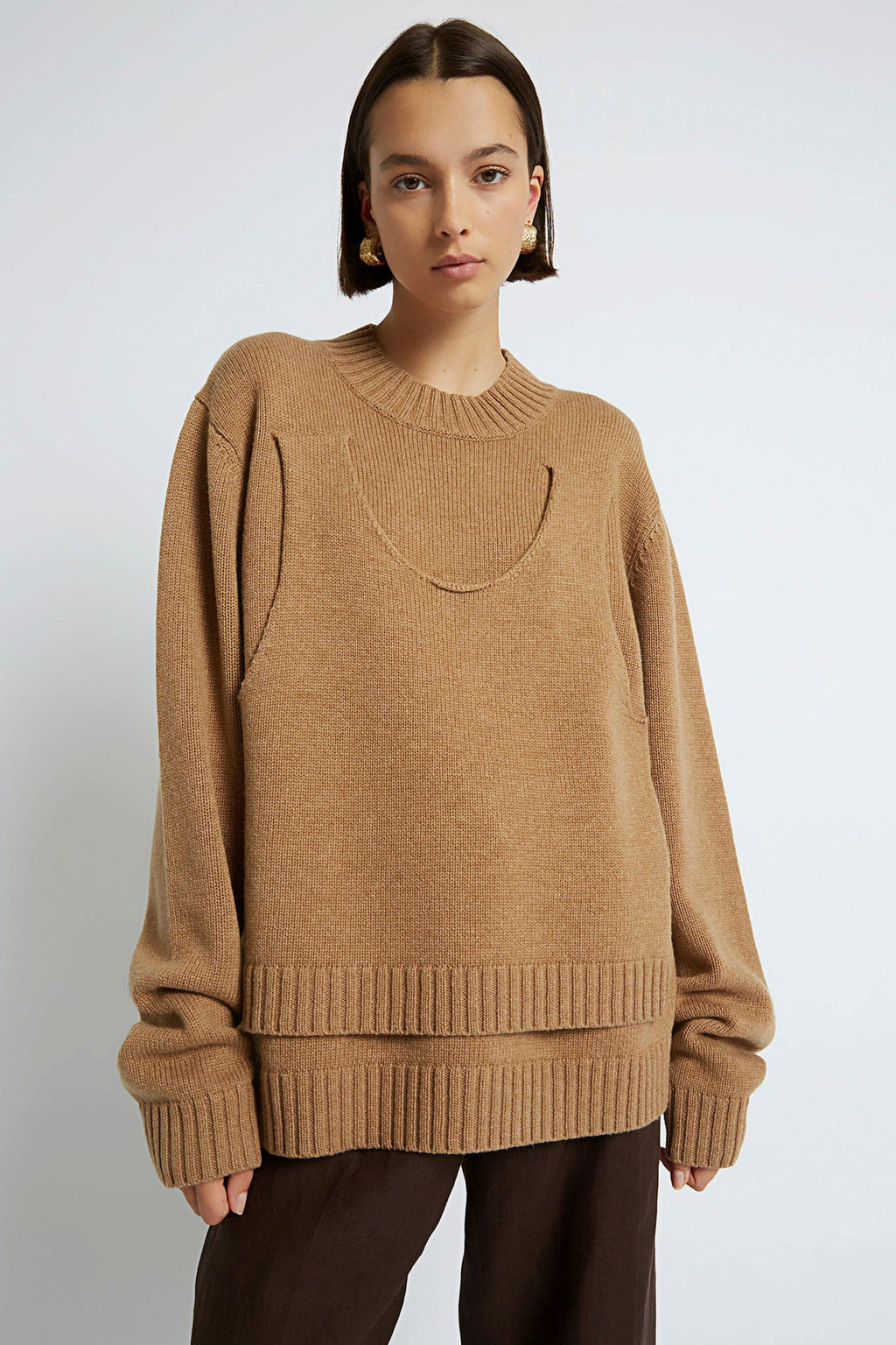 Christopher Esber DUAL TANK SWEATER - TAN