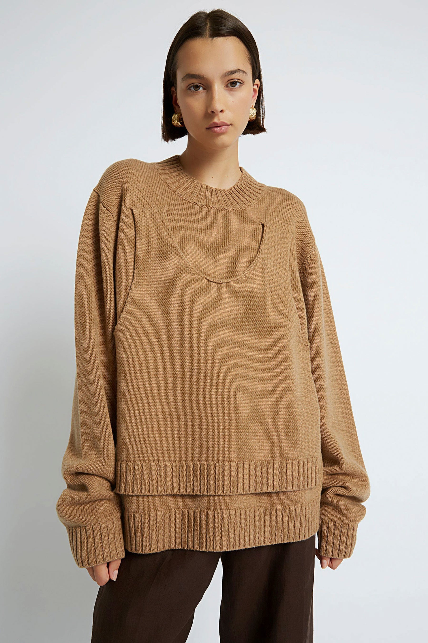 Christopher Esber DUAL TANK SWEATER - TAN