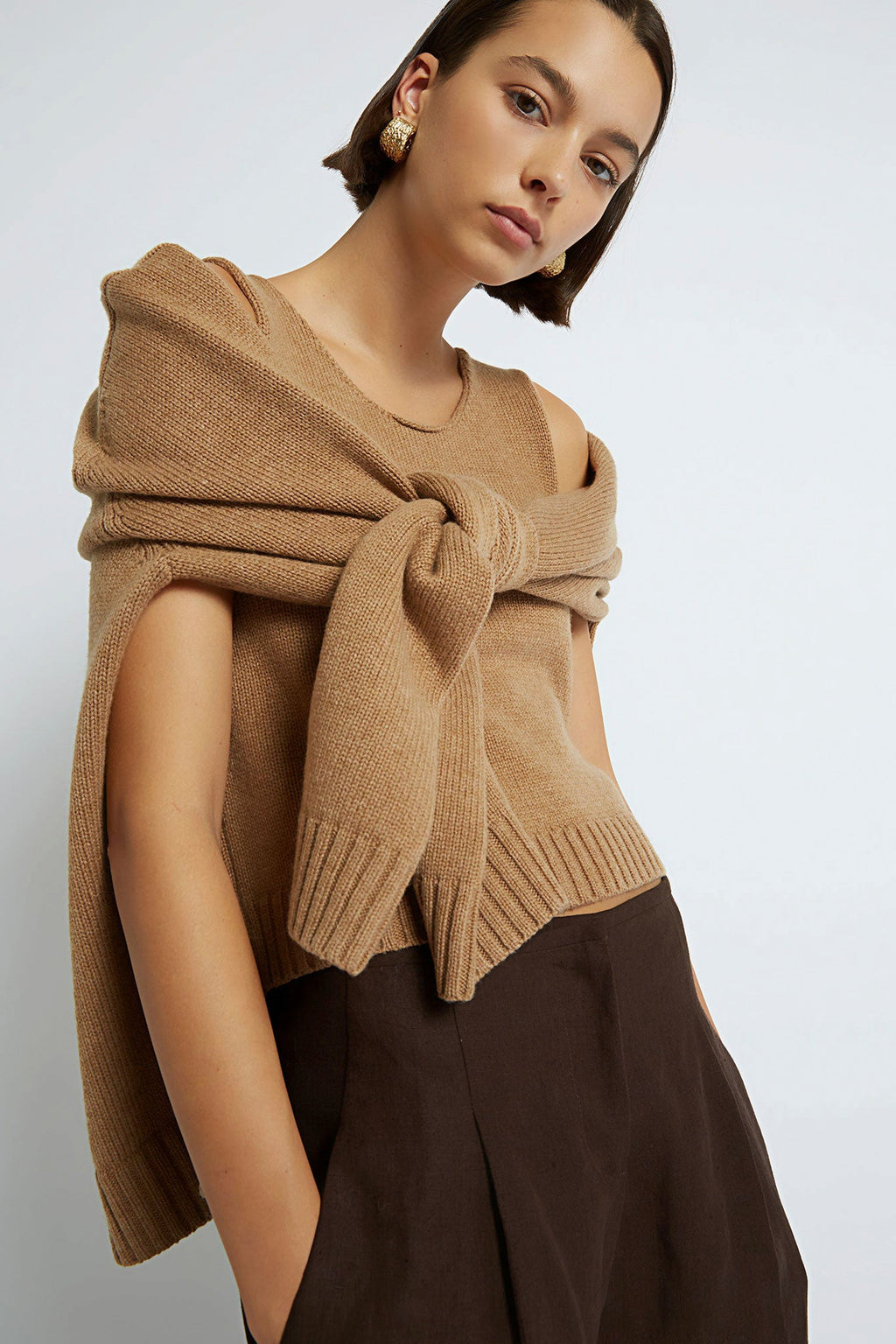 Christopher Esber DUAL TANK SWEATER - TAN