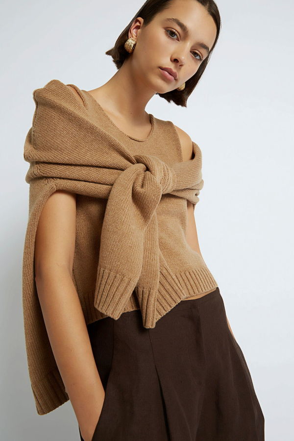 Christopher Esber DUAL TANK SWEATER - TAN