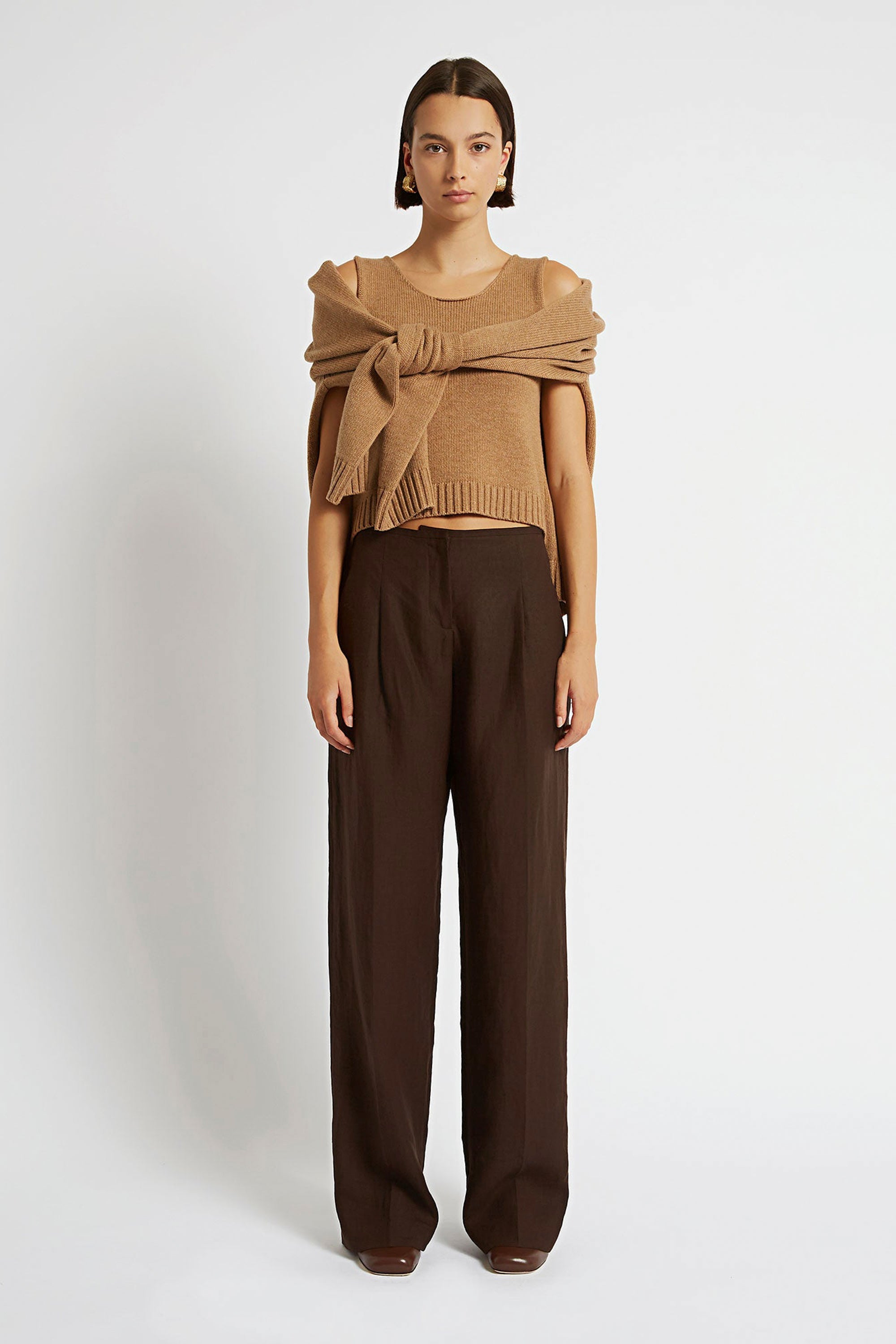 Christopher Esber DUAL TANK SWEATER - TAN