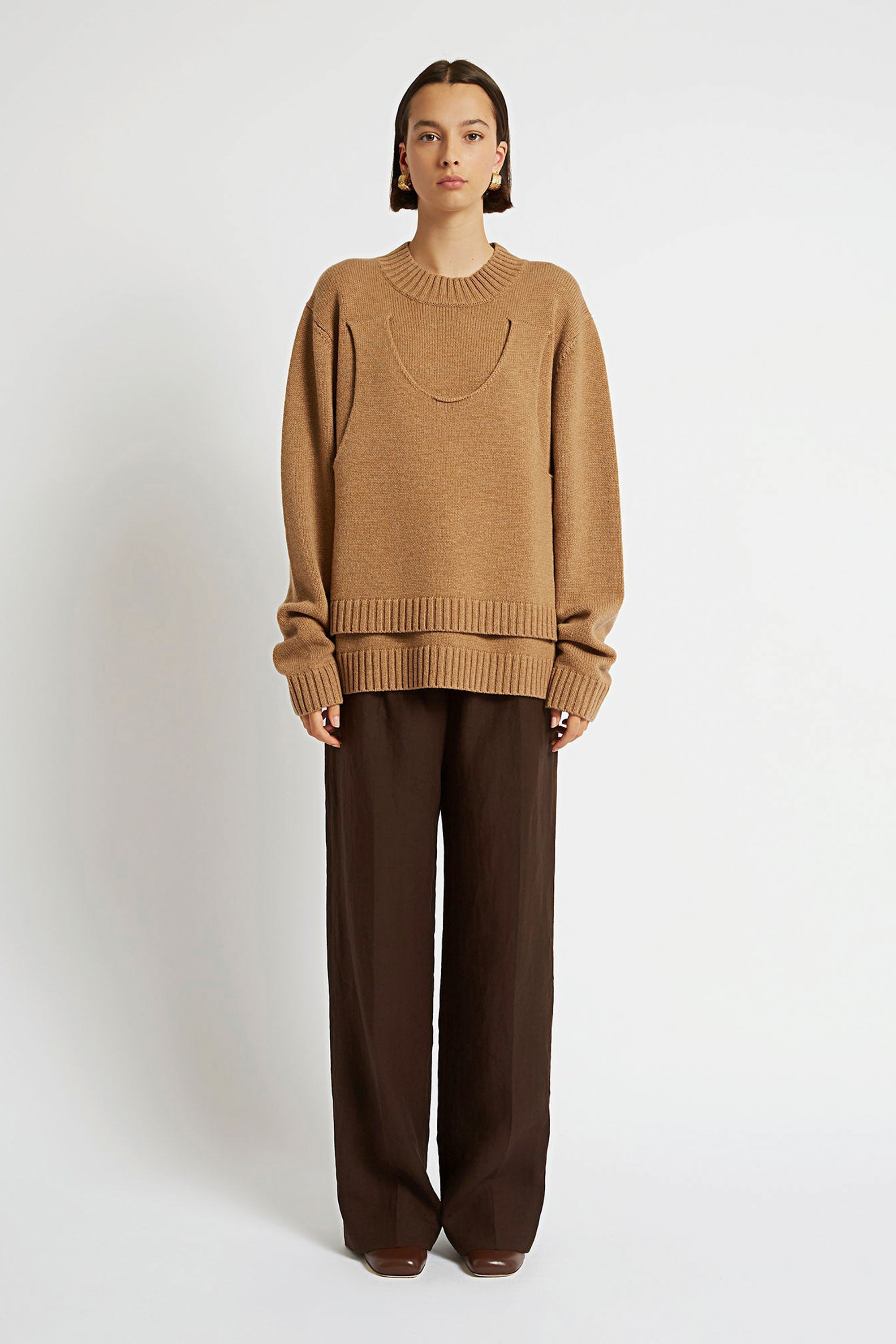 Christopher Esber DUAL TANK SWEATER - TAN