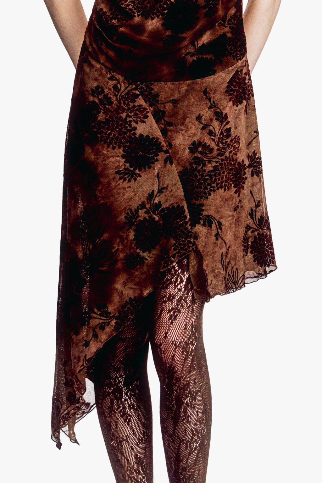 Anna Sui Dahlia Tulle Knit Asymmetrical Dress