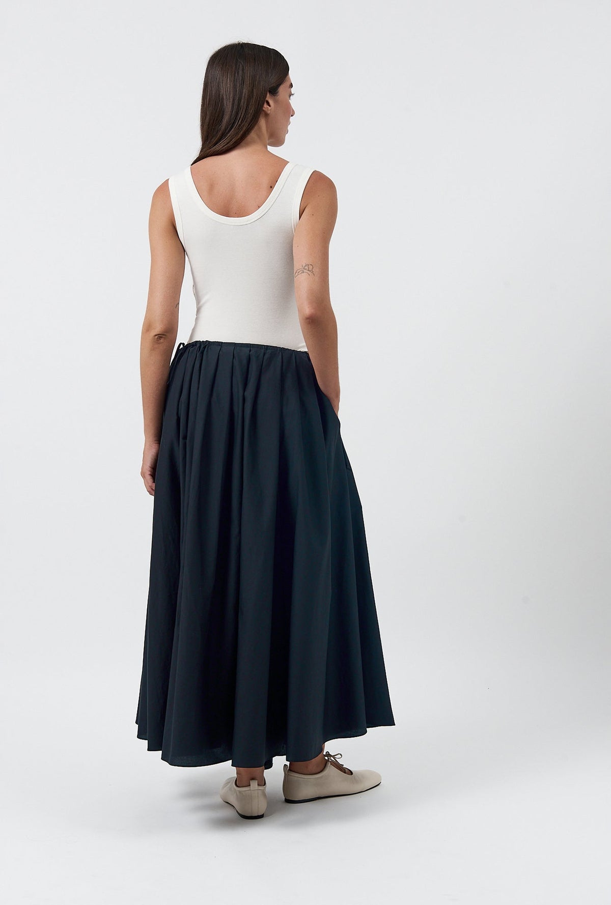 Silk Laundry Daisy Skirt - Black
