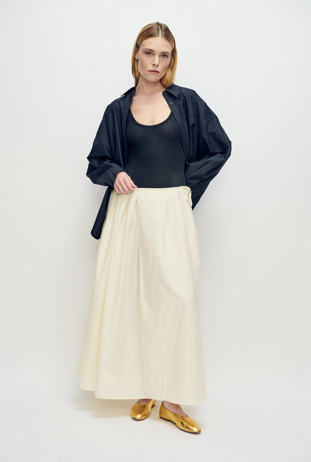 Silk Laundry Daisy Skirt - Off-White