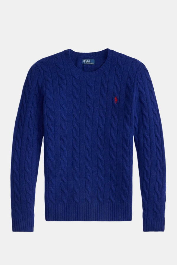 Polo Ralph Lauren Cable-Knit Wool Pullover - Winter Night Navy