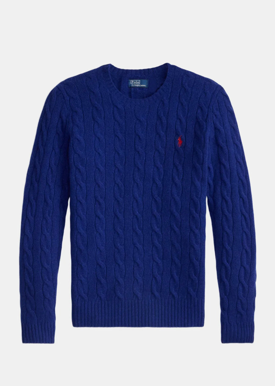 Polo Ralph Lauren Cable-Knit Wool Pullover - Winter Night Navy