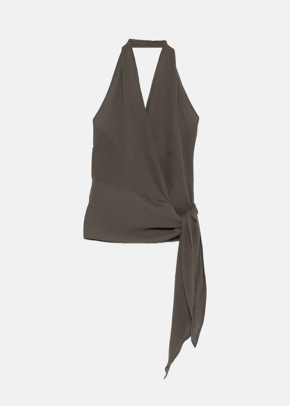 Cortana Tie-Detail Blouse - Dark Grey