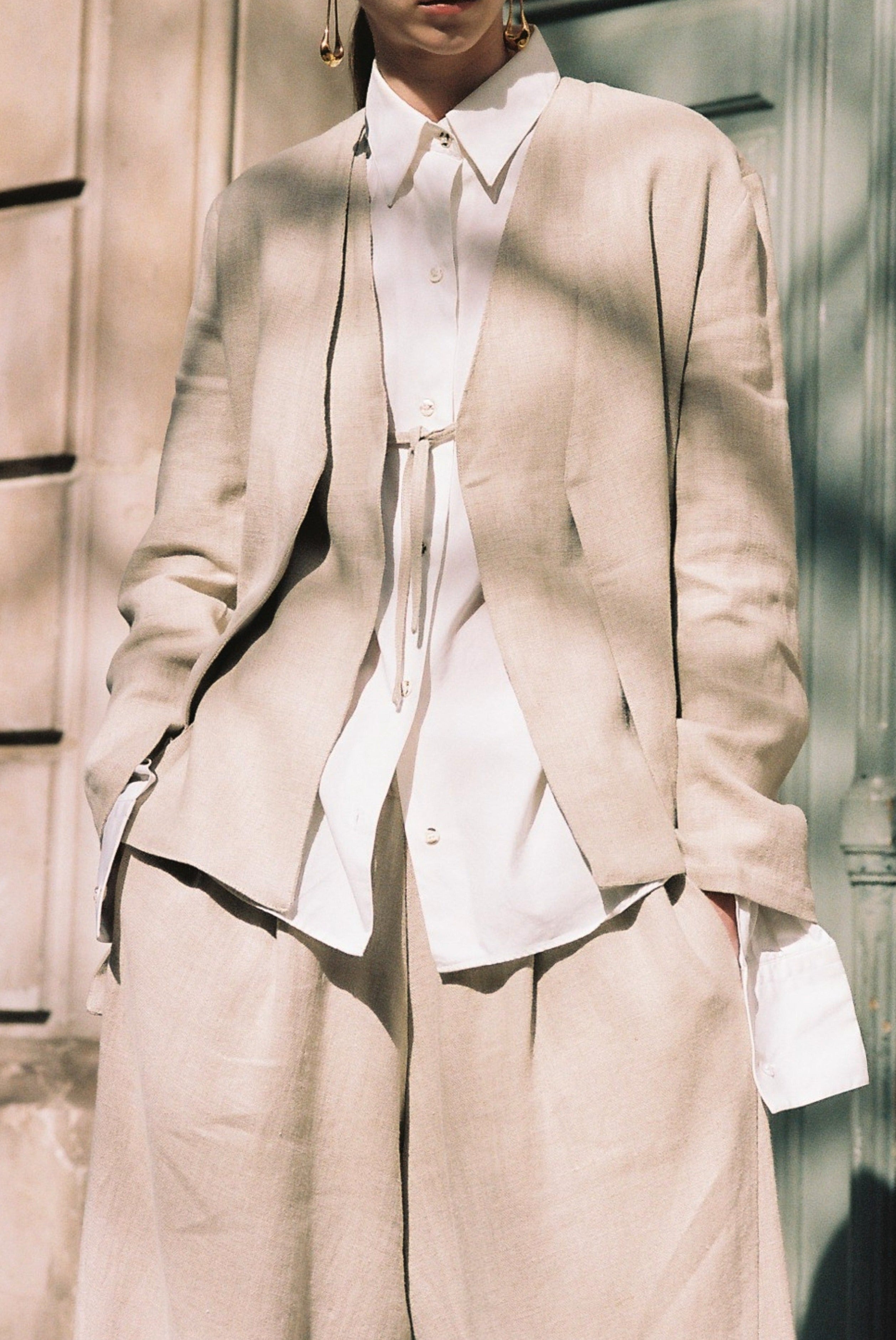 Datura Heavy Linen Sense Blazer - Piedra