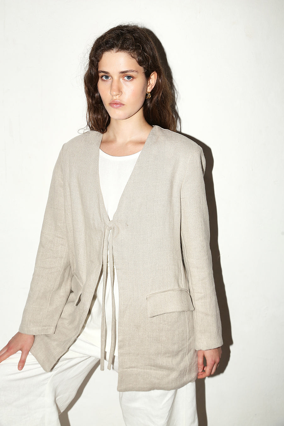 Datura Heavy Linen Sense Blazer - Piedra